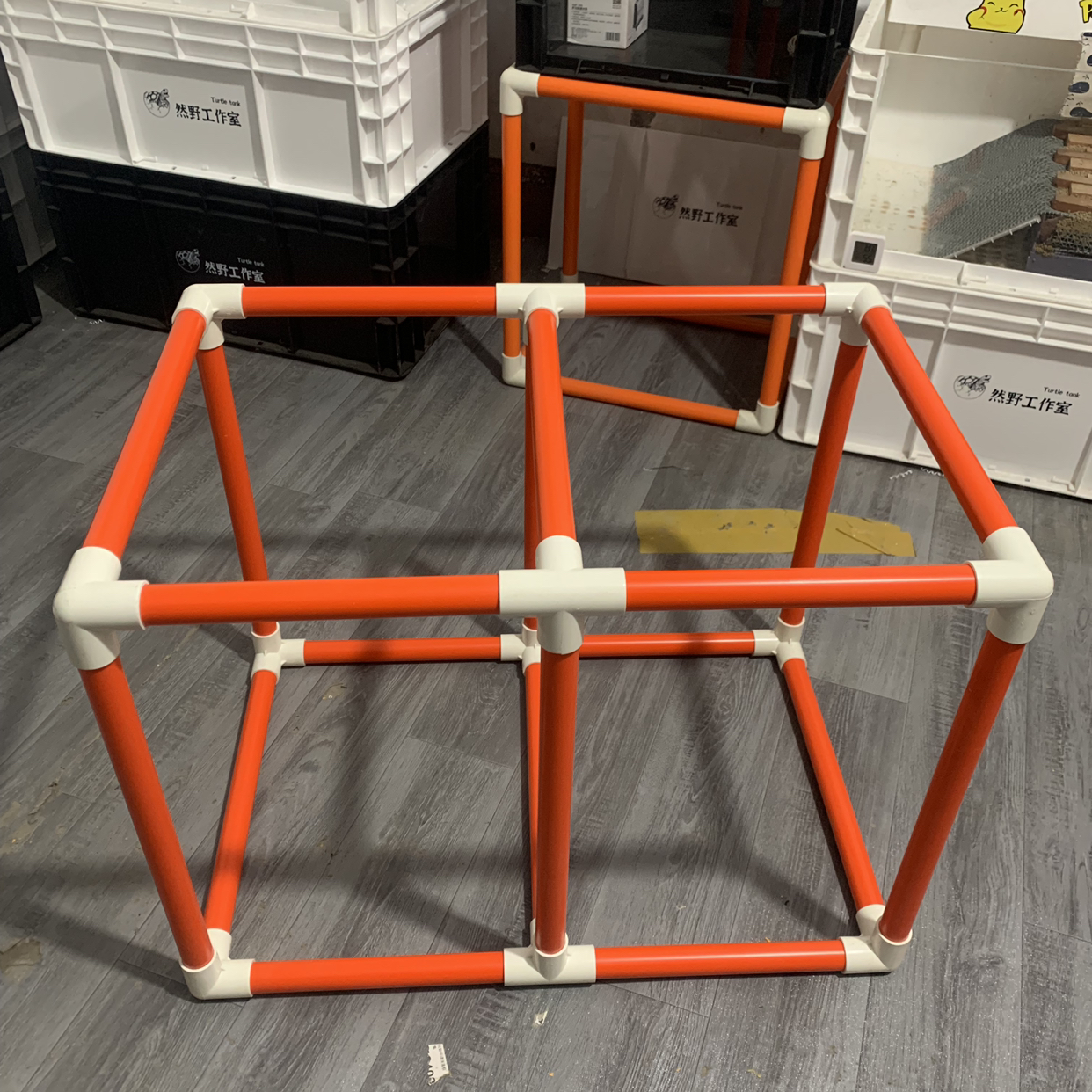 橙色新款加高防撞鱼缸周转箱过滤支架