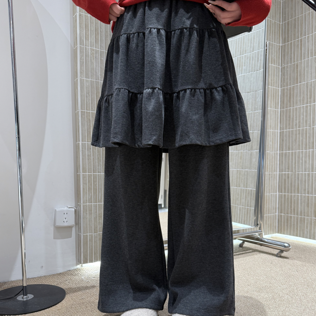 加绒7386显瘦屁帘阔腿裤