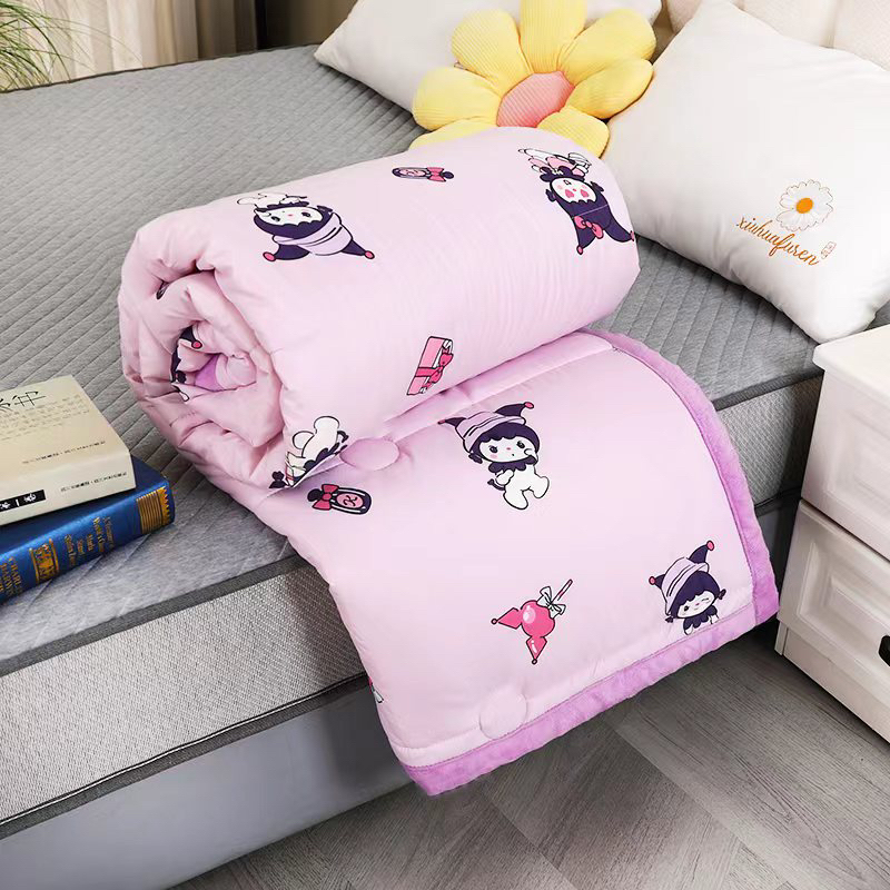 （试睡三十天)冬季保暖秋冬款豆豆被子田园风印花机洗