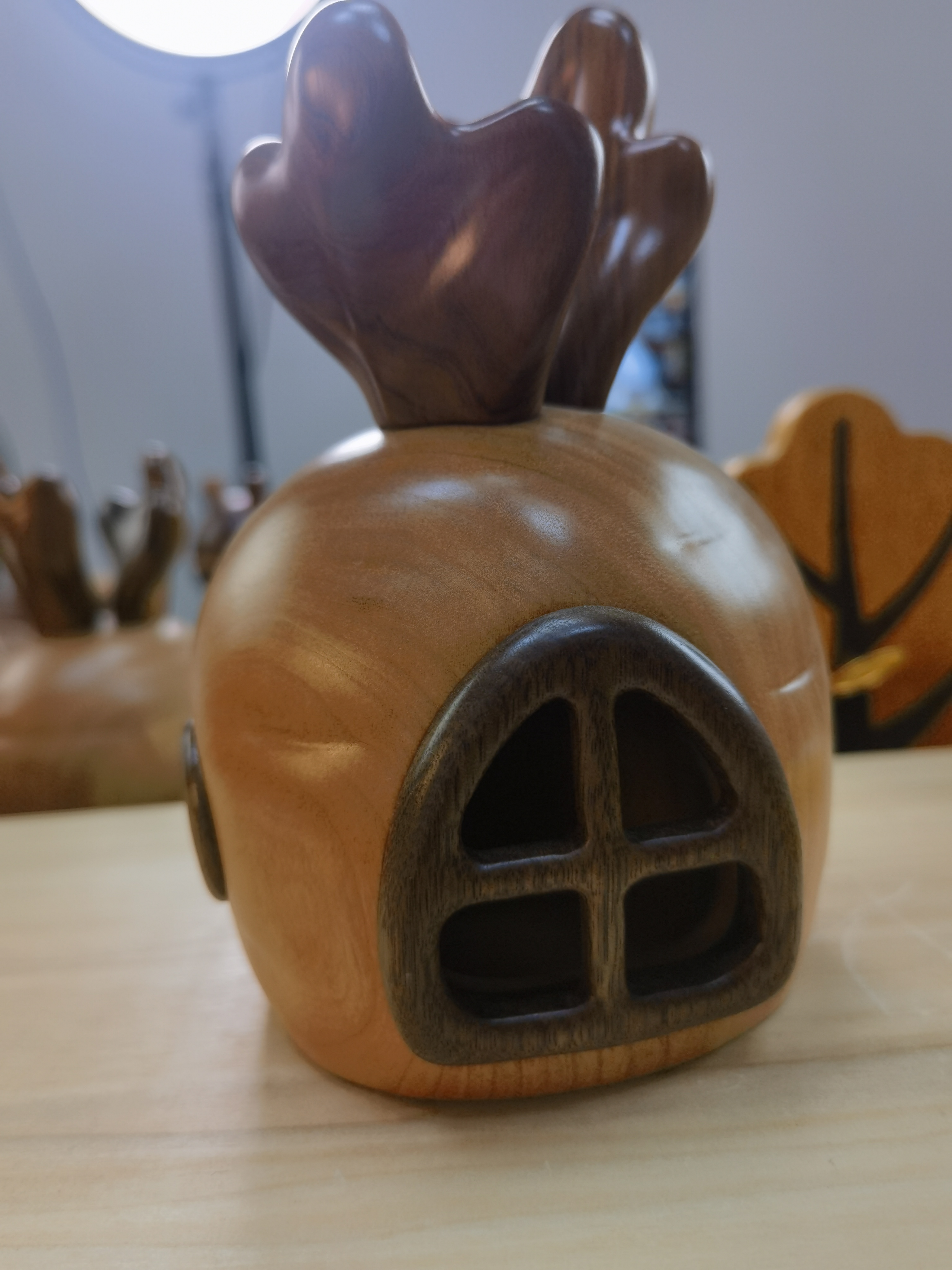 创意萝卜屋实木桌面摆件时尚可爱卡通木质