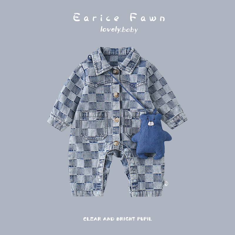 QQ婴儿衣服秋季男女宝宝外出爬爬服可爱洋气连体衣春秋装长袖哈衣