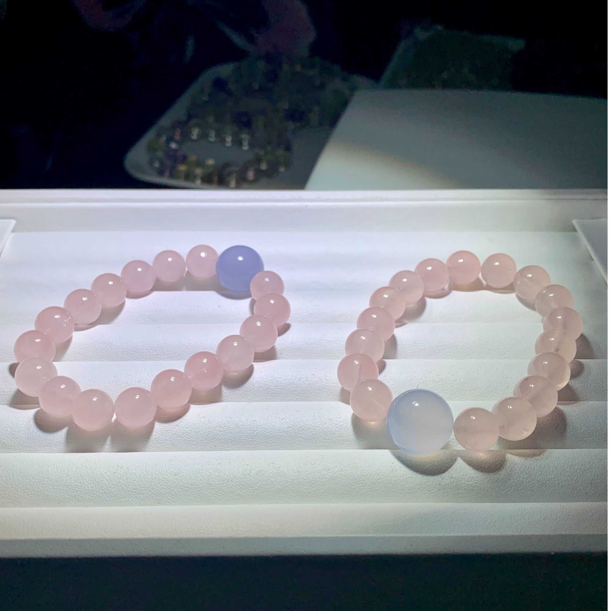 【顶珠款】天然西柚马粉diy款  顶珠蓝玉髓   奶油糯体