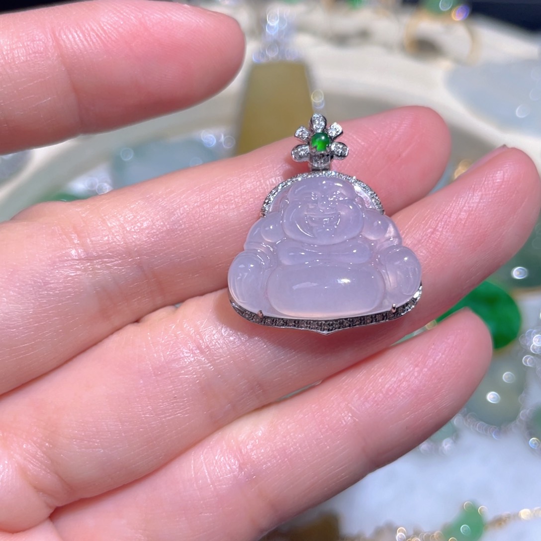 翡翠颈饰18K金镶嵌翡翠