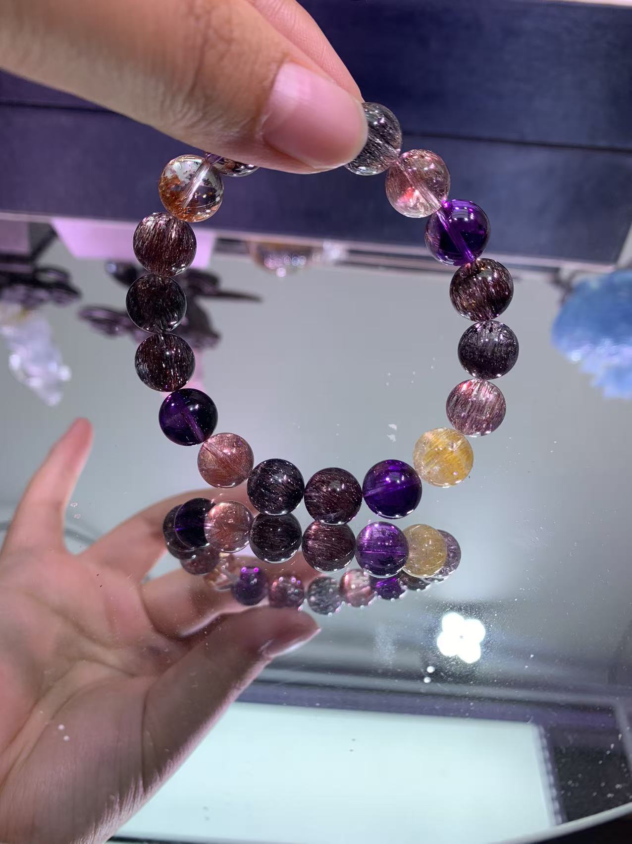 天然超七水晶手串