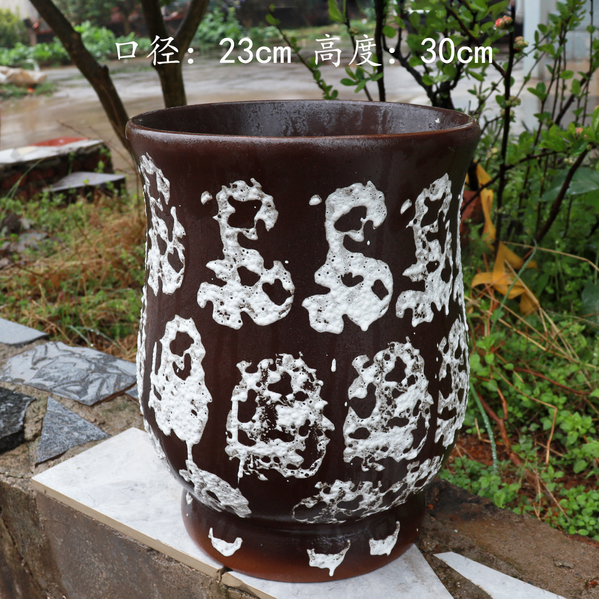 欧式陶瓷花盆简约白色圆形客厅桌面多肉植物栽培花盆