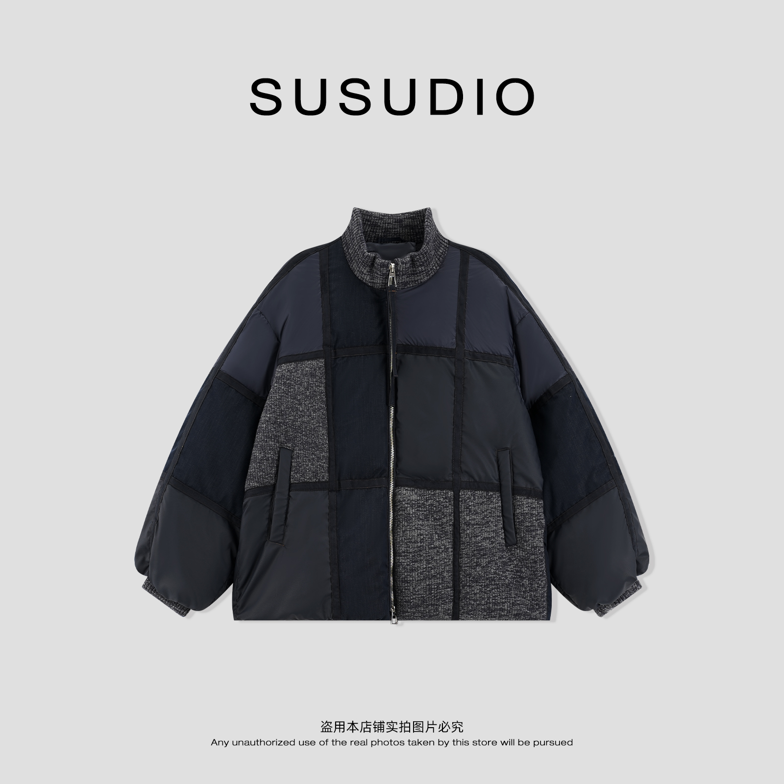 SUSUDIO  90白鸭绒 秋冬季拼色雪山保暖设计感羽绒服 70341