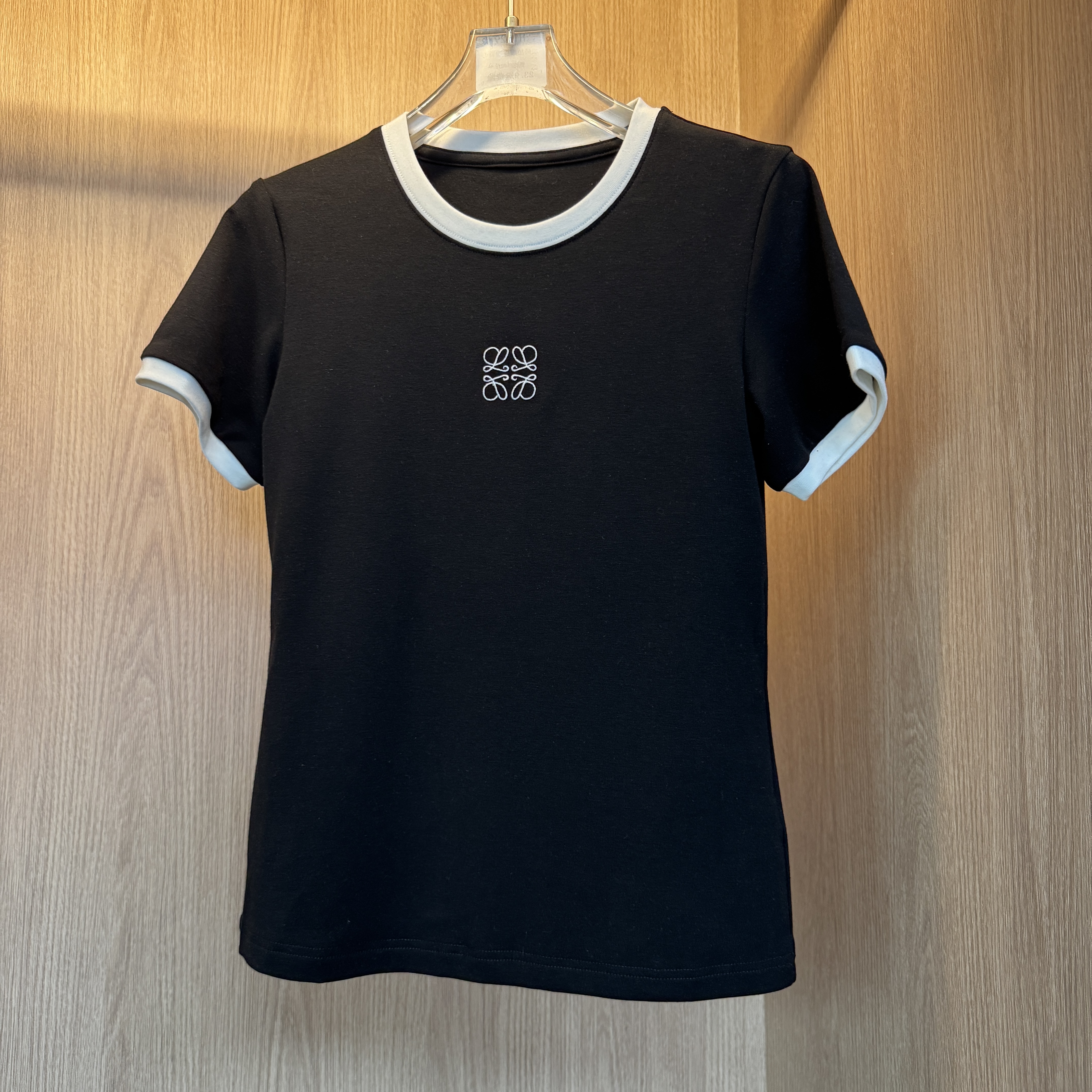 圆领宽松型通勤短袖修身型T恤春夏女款百搭短袖黑色0028