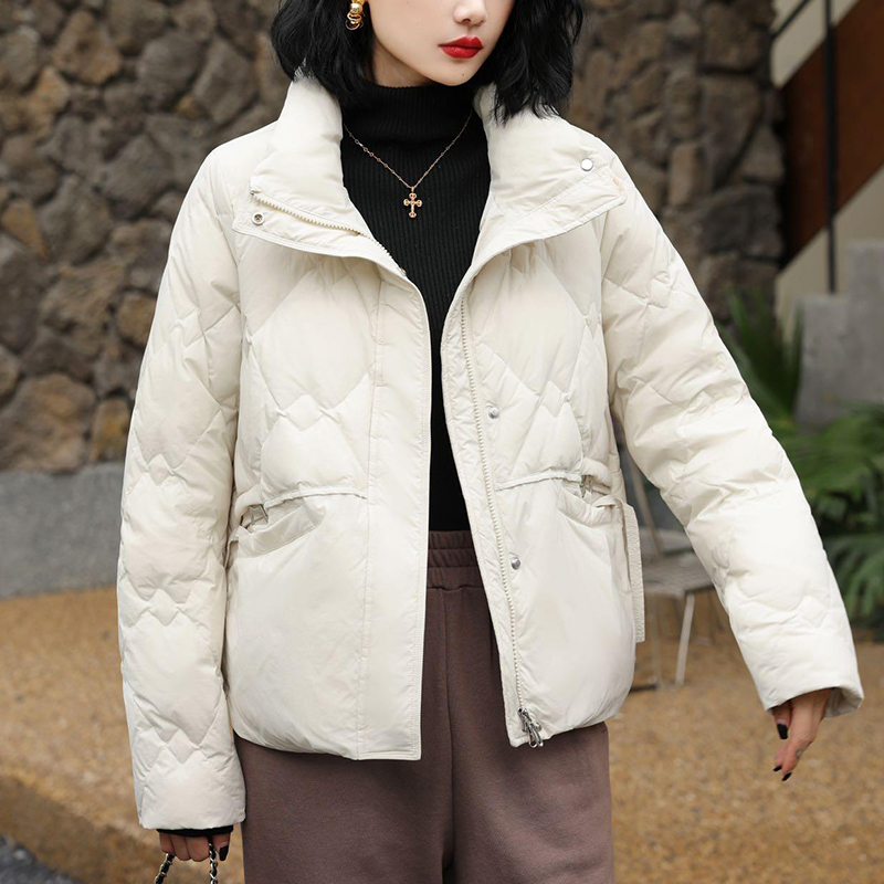【伍老师身上同款】知汝懿白鸭绒立领羽绒服