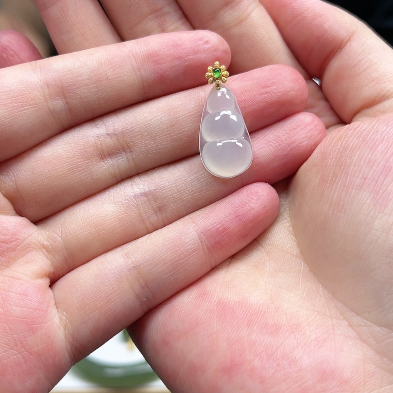 【闪购商品】翡翠18K金镶嵌颈饰遇*你天然