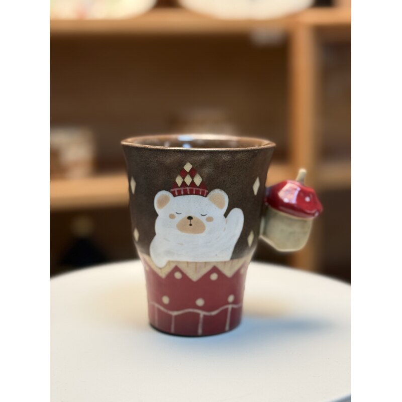 a14可爱白熊松果杯