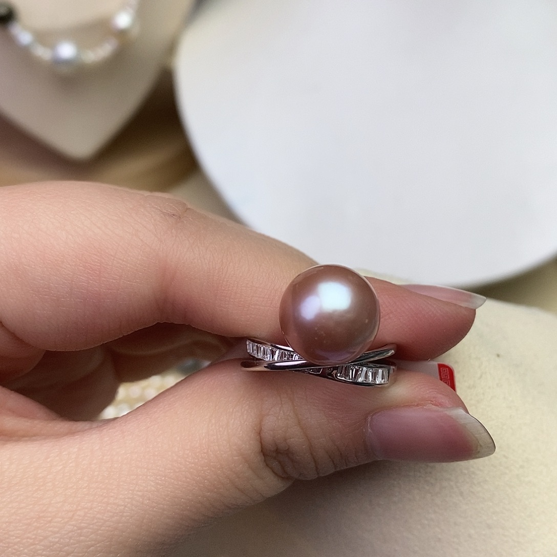 淡水珍珠戒指银S925镶嵌