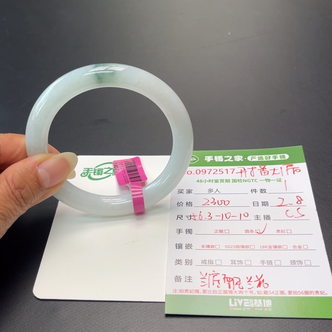 翡翠手镯（圆镯）未镶嵌多人