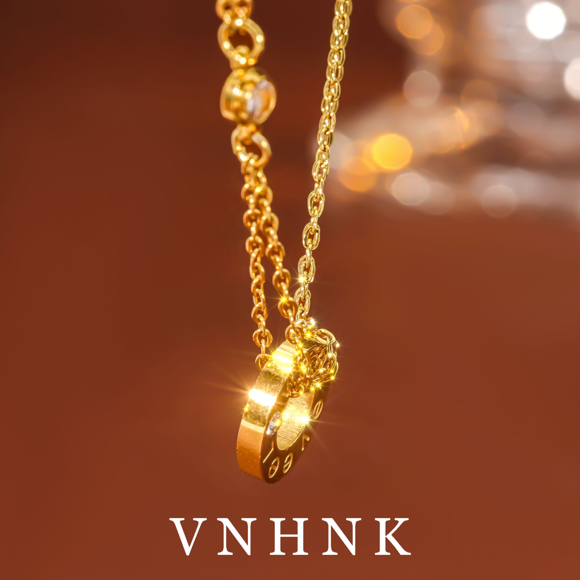 钛钢合成锆石项链 美可儿    M448    金色（45cm）时尚气质项链