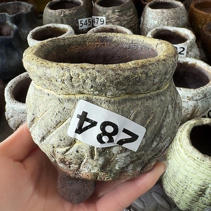 皮***粥内口7高9粗陶手工制作