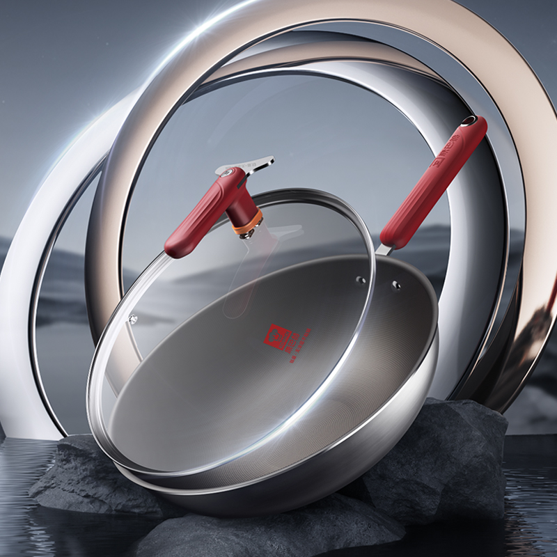 康巴赫二代新款钛盾0涂层不粘锅不挑炉灶32cm适用3-6人