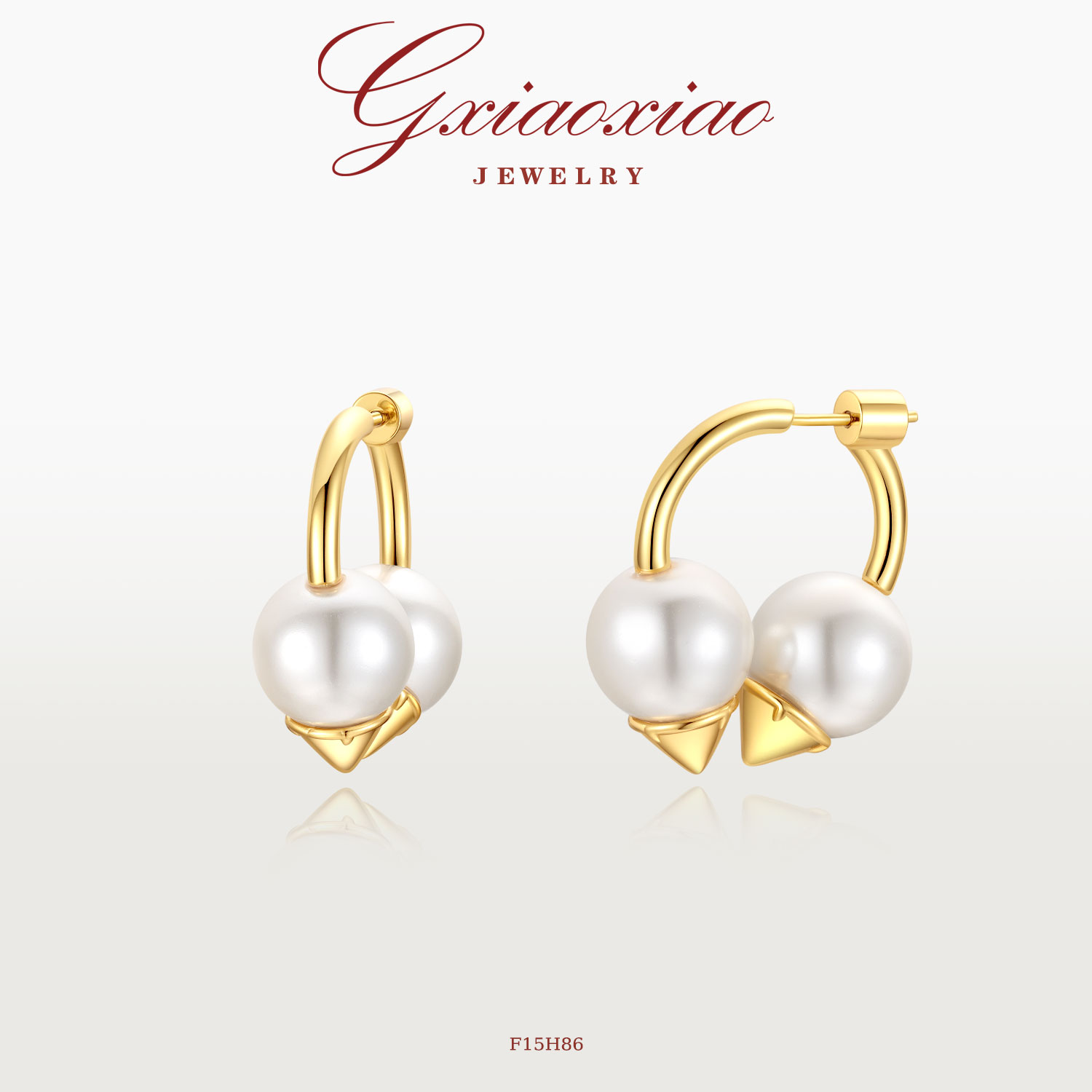 G XIAOXIAO 镀K金 时尚气质通勤个性百搭子弹头耳环 F15H86