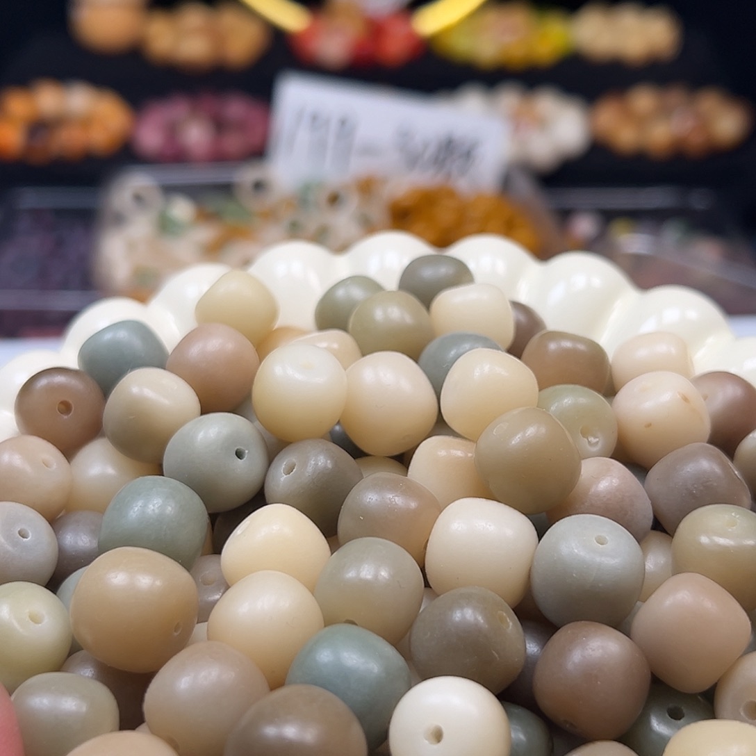 手串菩提根/象牙果微瑕卡14老料干磨桶500颗