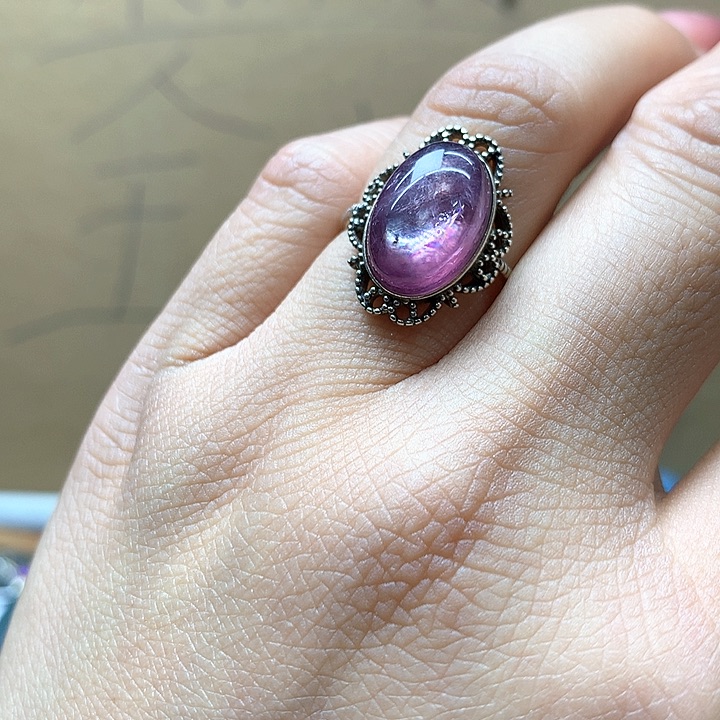 水晶水晶戒指银S925镶嵌