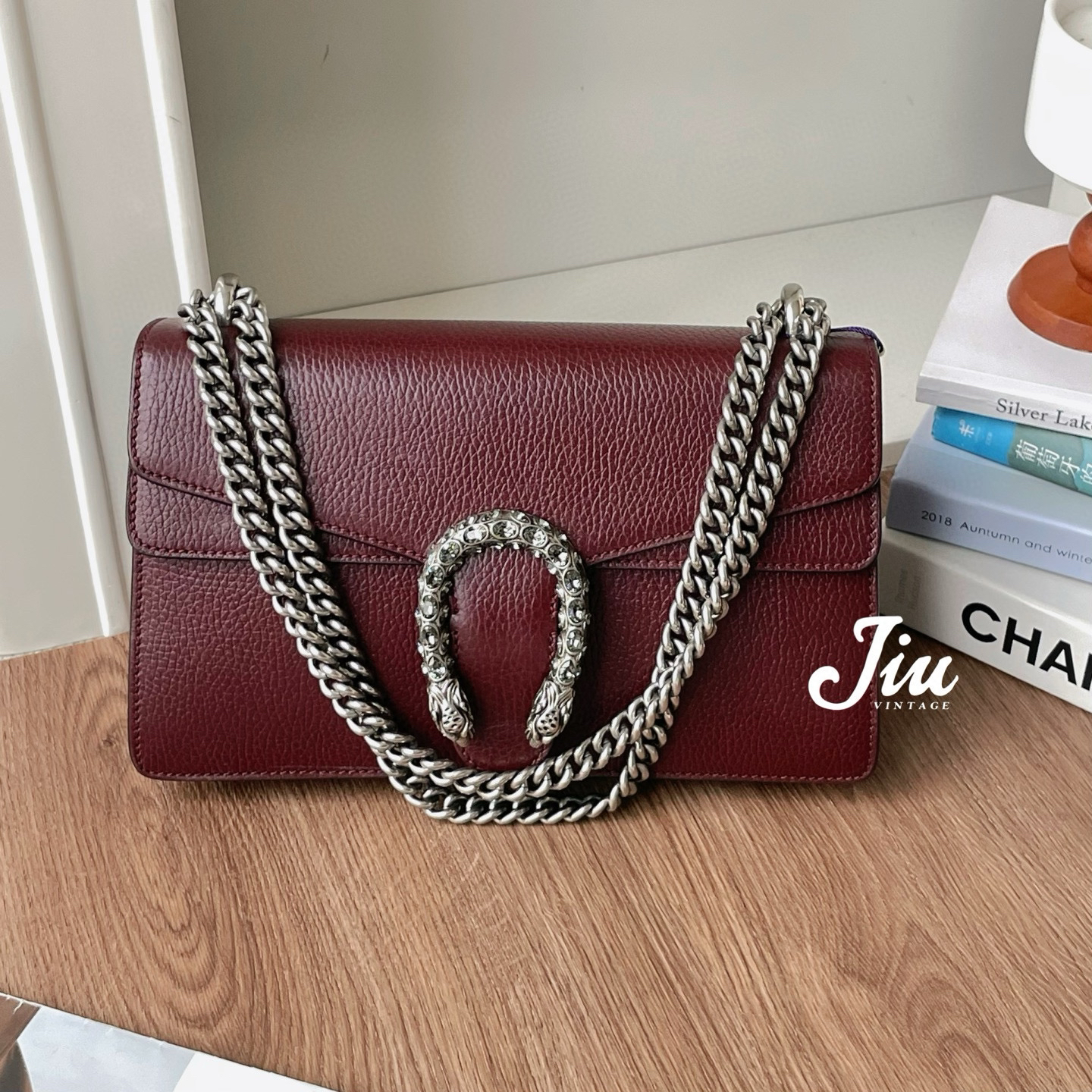 99新 GUCCI/古驰 酒神钻扣全皮链条包 JM11-0499