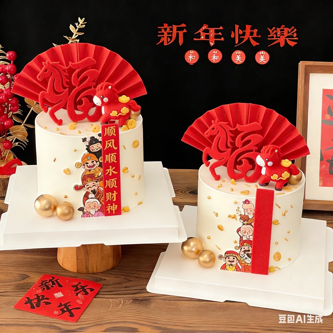 2026新年财神马年装饰摆件