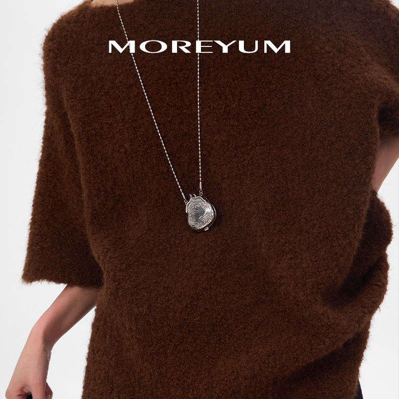 muyang/慕阳 钛钢项链 时尚百搭个性长款坠链秋冬花语包包项链