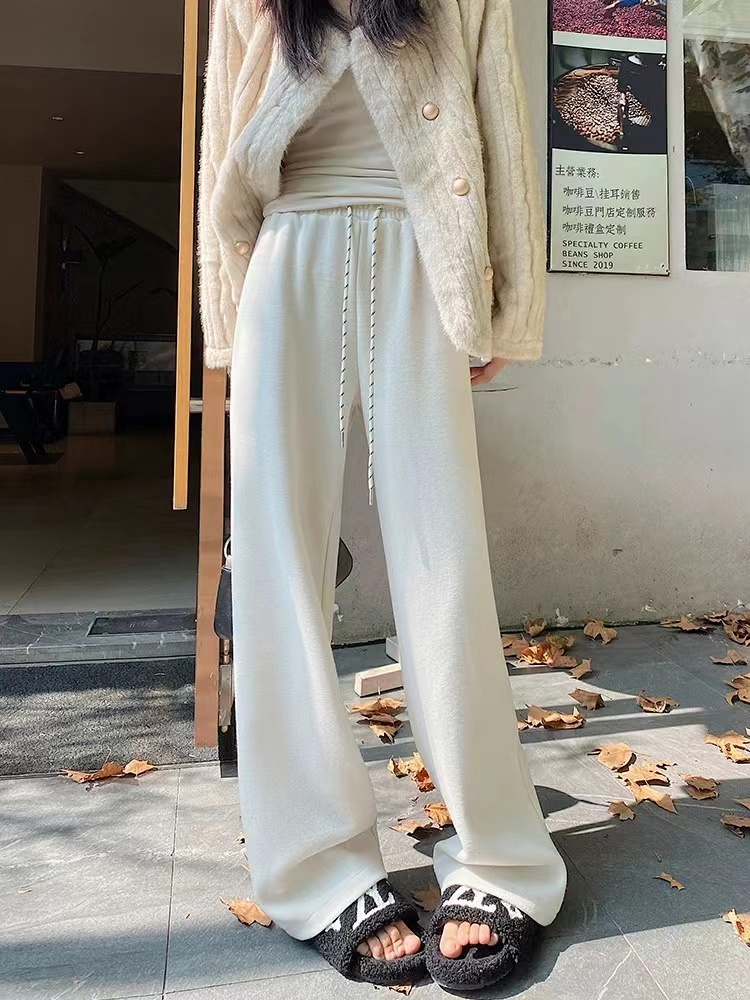 H【01-999】新款韩版简约百搭保暖秋冬直筒显瘦休闲裤XH