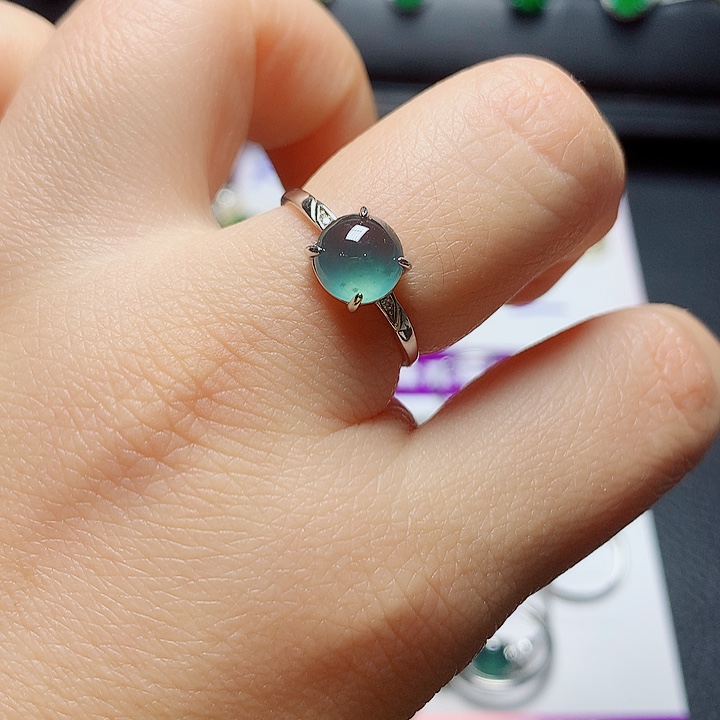 银S925镶嵌戒指翡翠