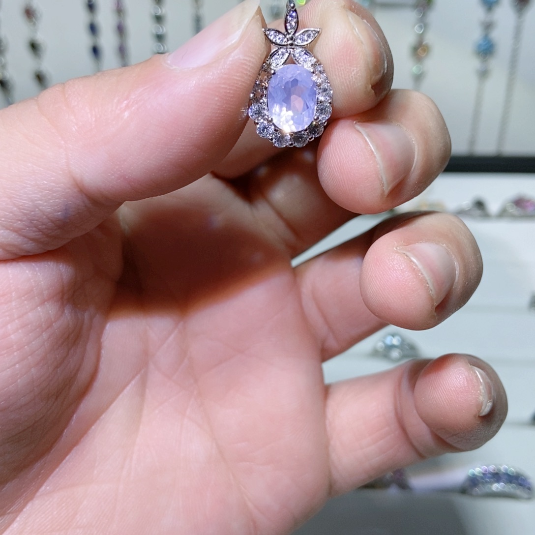 绿水晶戒指银S925镶嵌