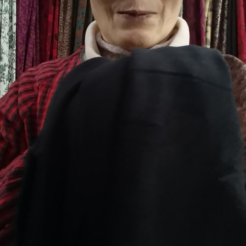 醋酸天丝羊绒布料黑色0.8米布头