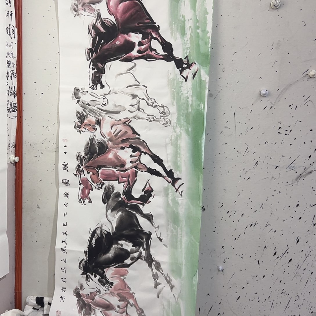 国画B**l小六尺八骏图吴风之