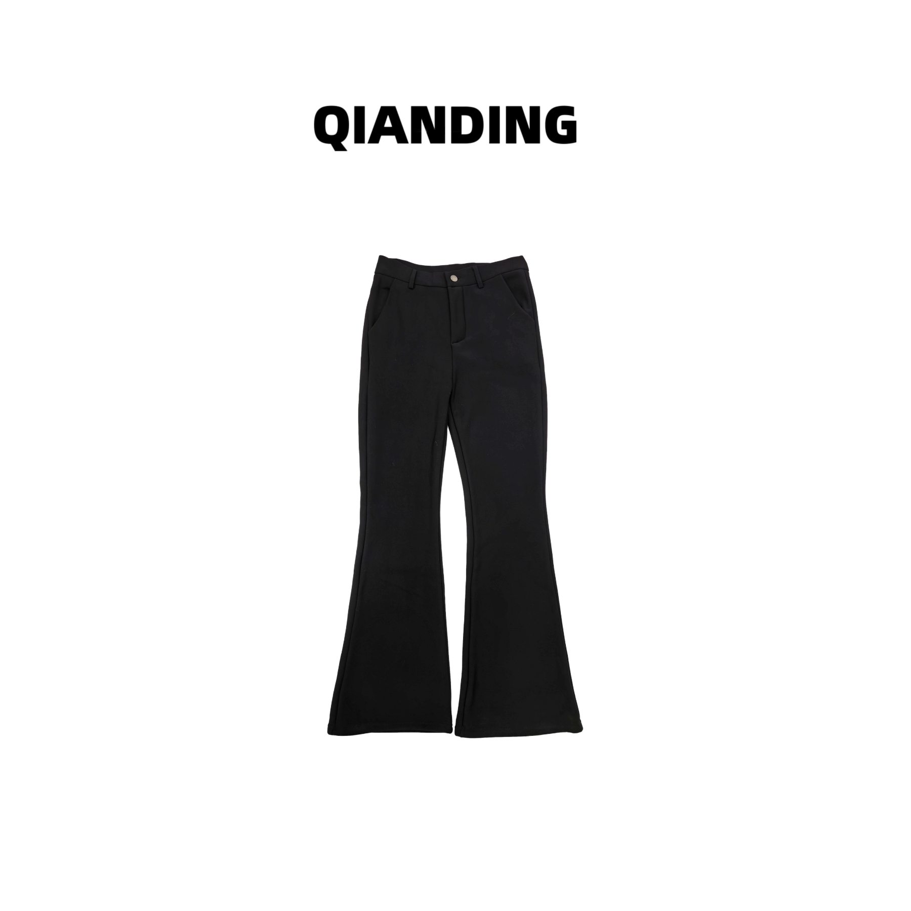 【QIANDING】【收胯黑喇裤】遮胯显瘦加绒保暖时尚百搭裤子F492