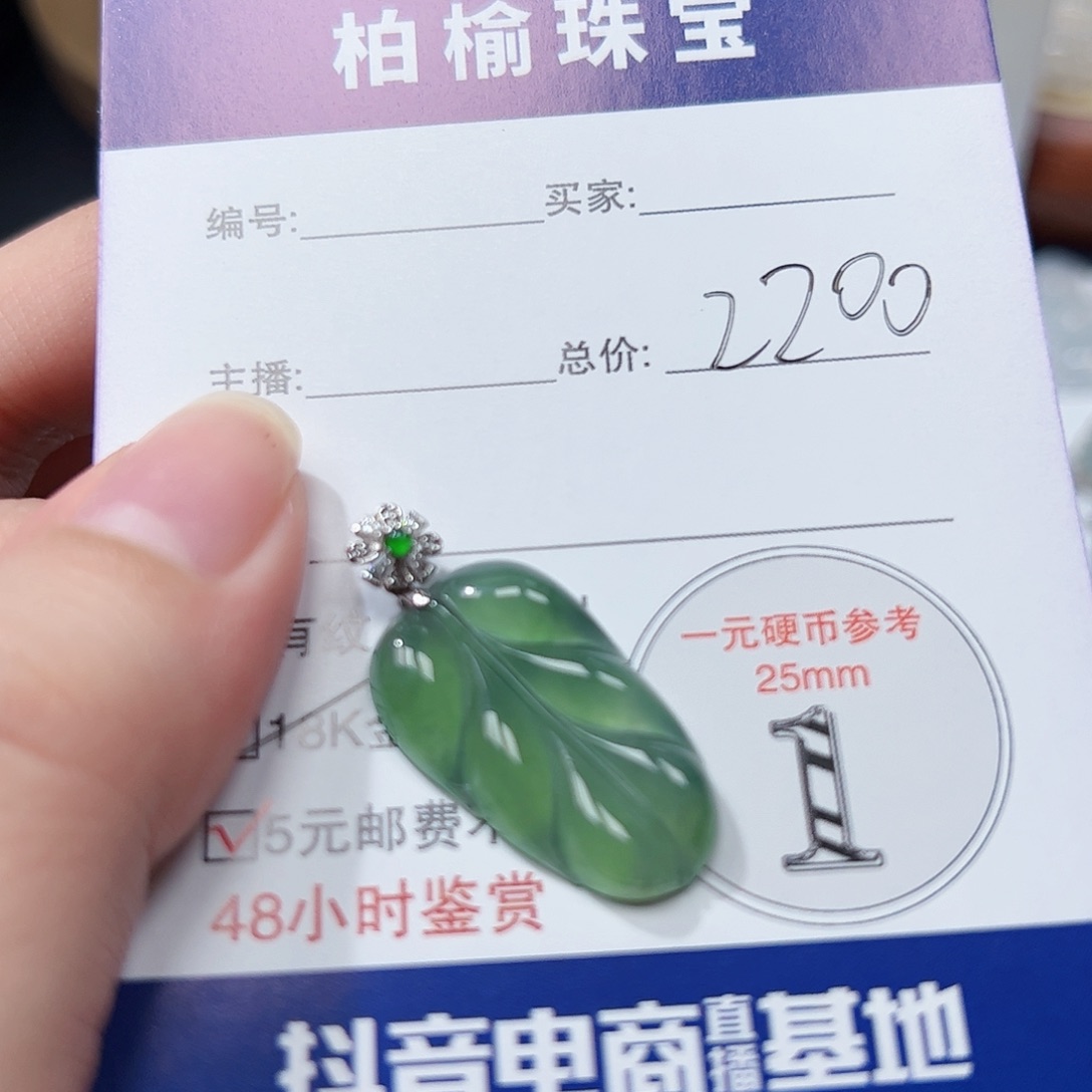 U***n翡翠18K金镶嵌颈饰