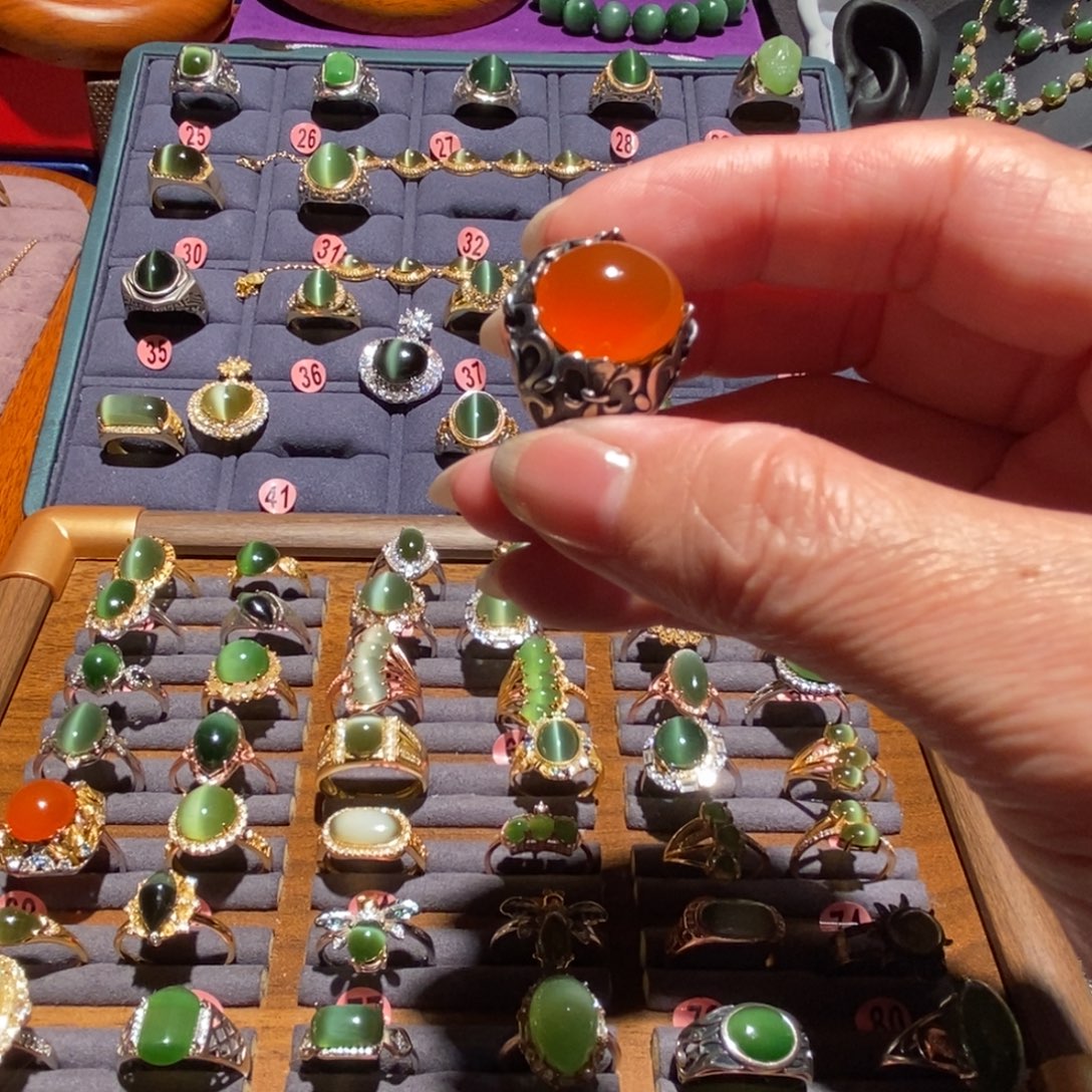 M***.和田玉银S925镶嵌戒指