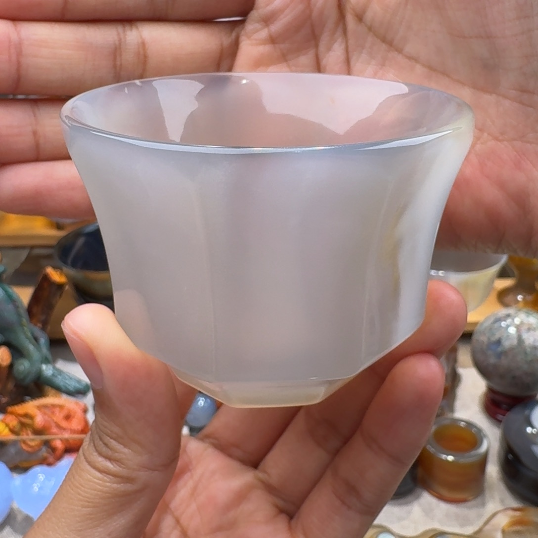 玛瑙/玉髓玛瑙茶杯80毫升未镶嵌