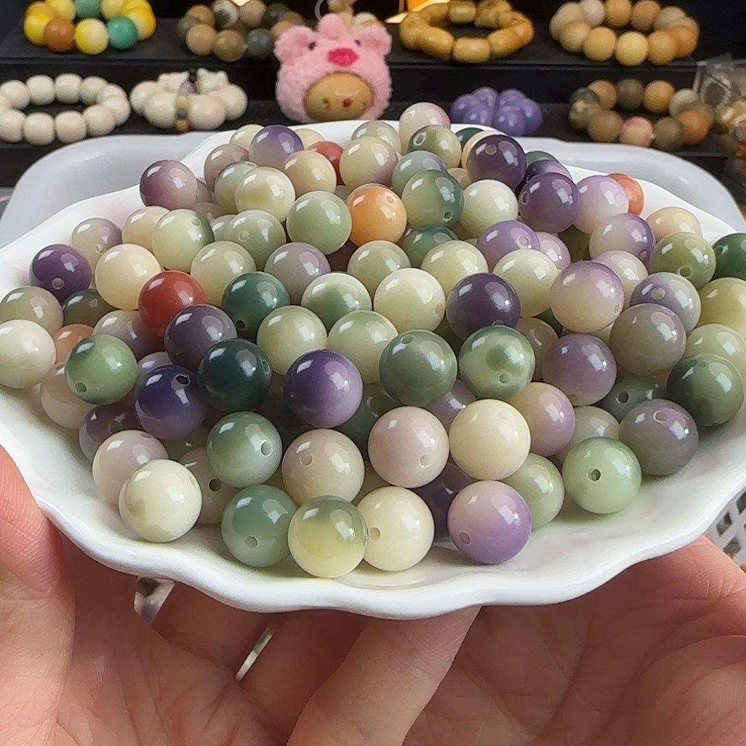 菩提根/象牙果手串卡11.5紫苏多宝圆500颗