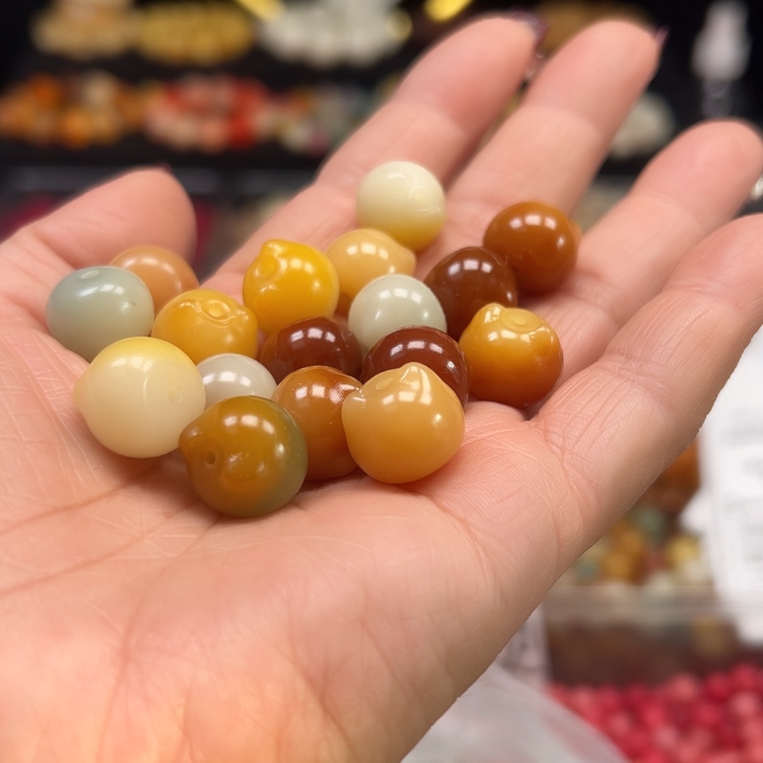 手串菩提根/象牙果卡14糖果色猫头18颗