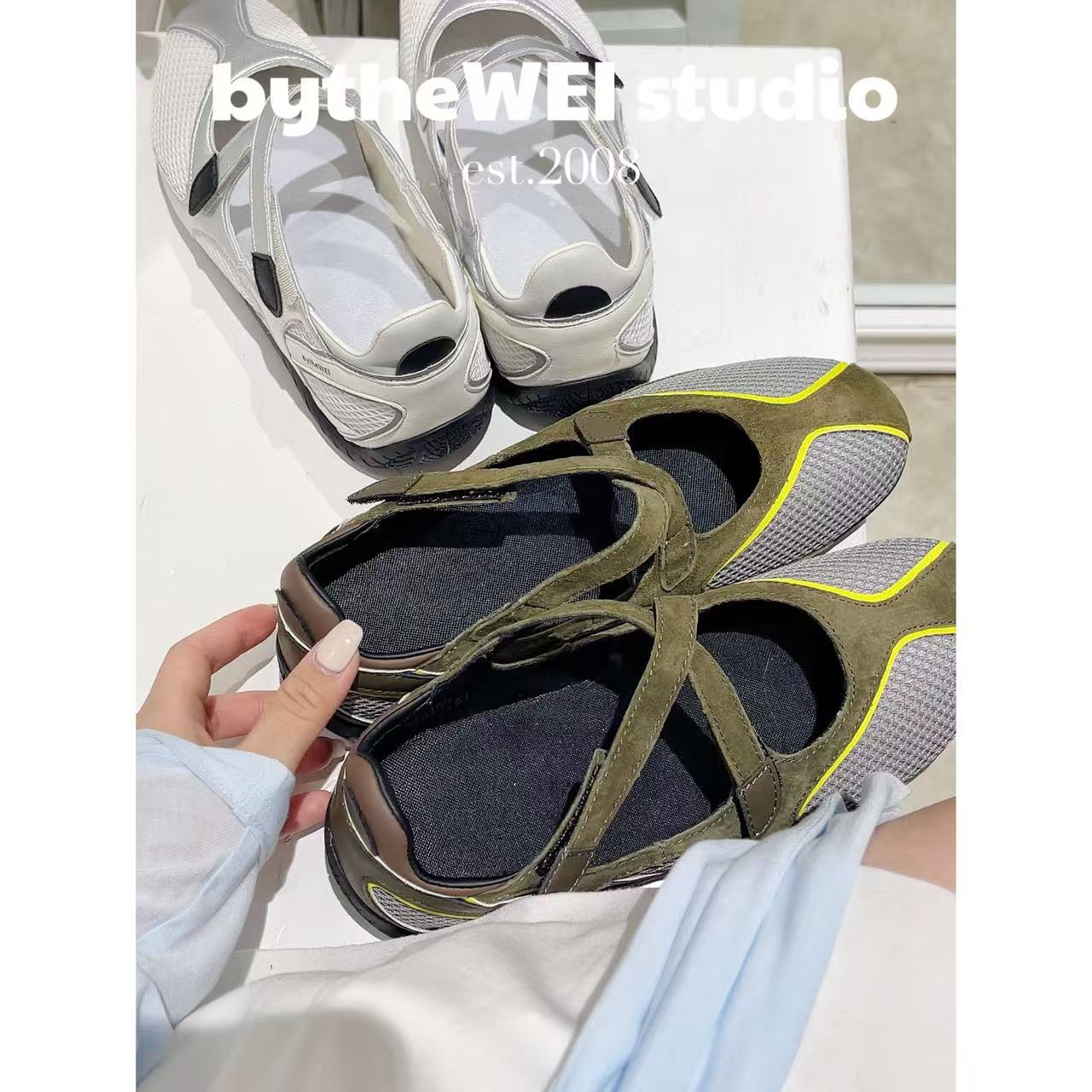 bytheWEI 【小绿玛丽珍】厚底运动芭蕾风玛丽珍鞋休闲鞋女鞋1105