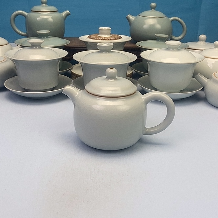 壶仿古月白龙蛋壶原矿原釉原产地