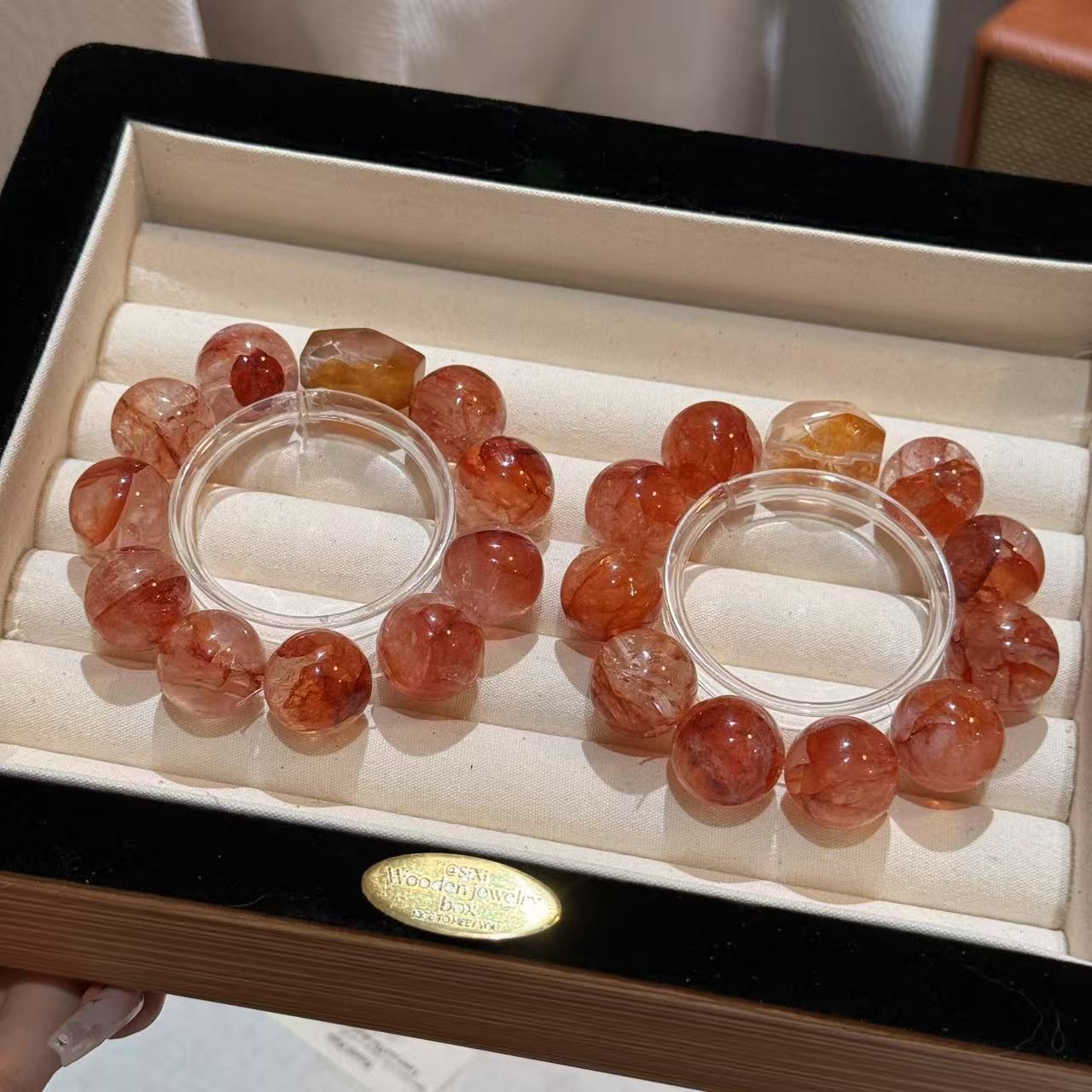 「锦鲤赐福」锦鲤红胶花水晶手串手链 颜色微差多样性发其一ZW295