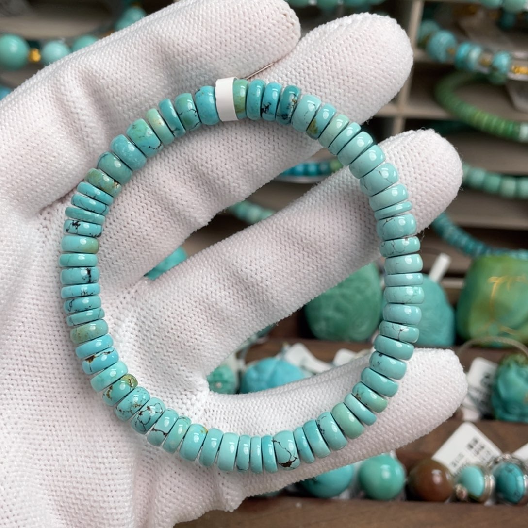 绿松石未镶嵌水草直切单圈23卡6.8