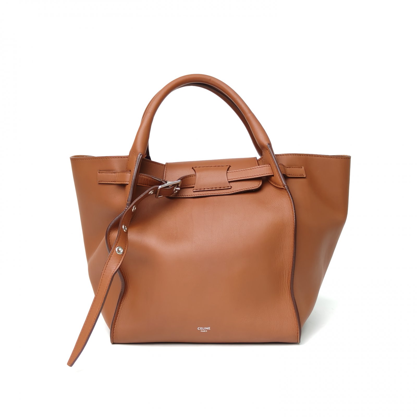 95新 Celine/思琳 花花Big Bag Bucket 水桶包 小号 棕色 皮革C 