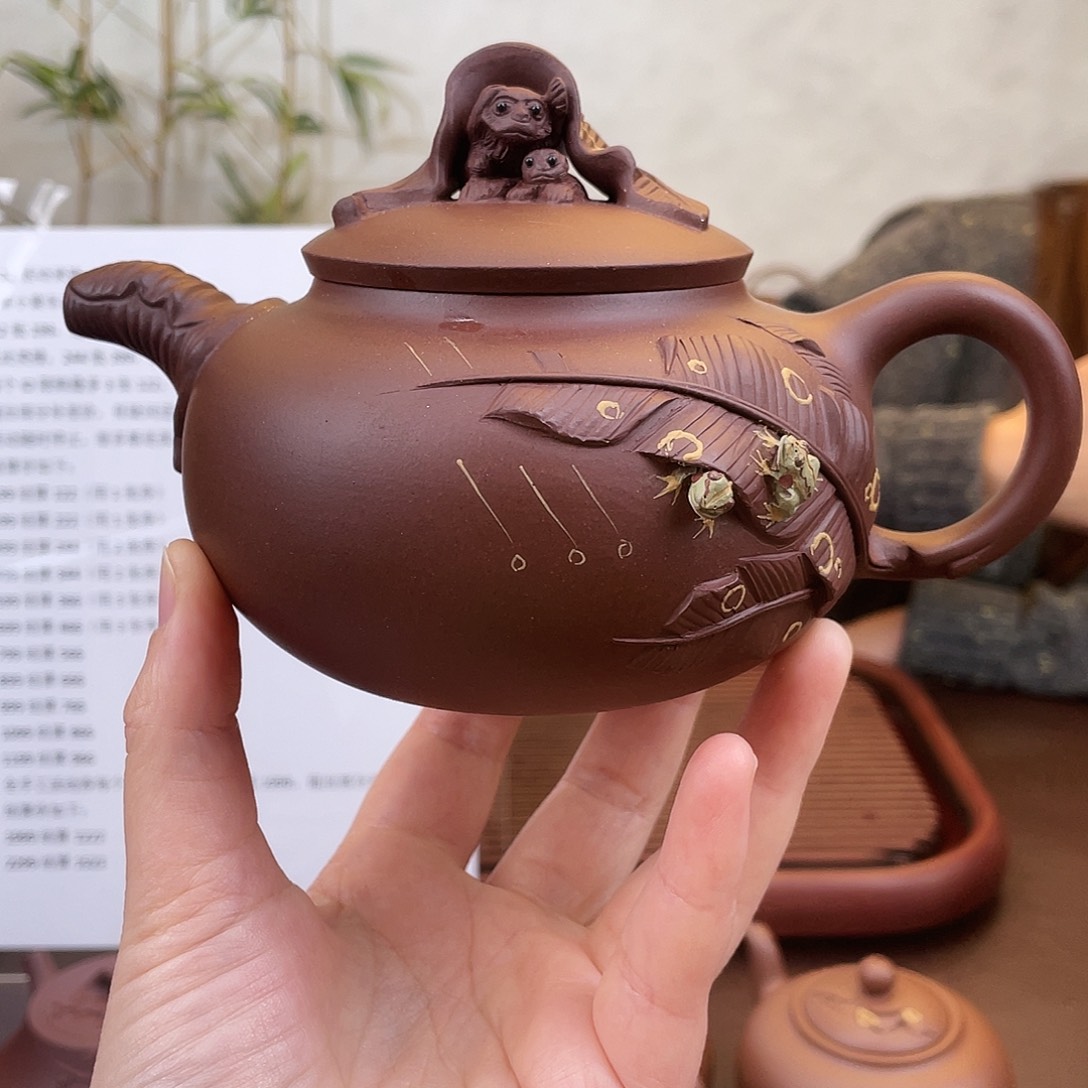 书***园茶壶紫砂底槽清听雨420cc 双十二活动