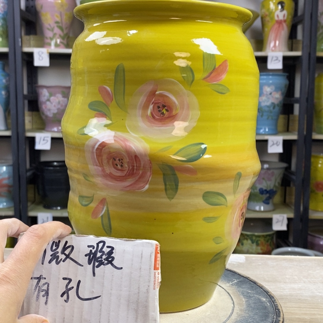 景德镇手工手绘陶瓷花盆