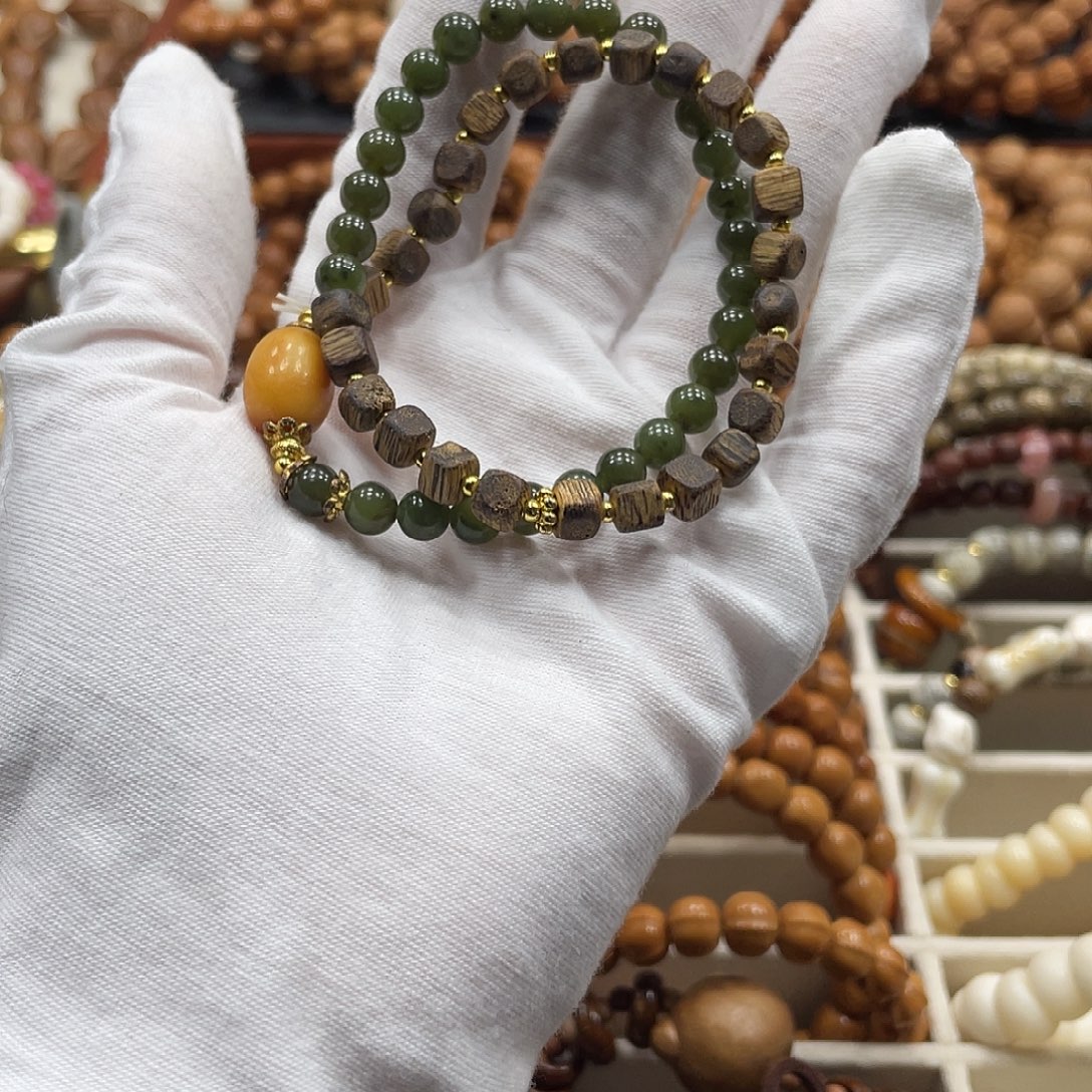 猴头核桃吊坠chen香加和小田半山半水双圈