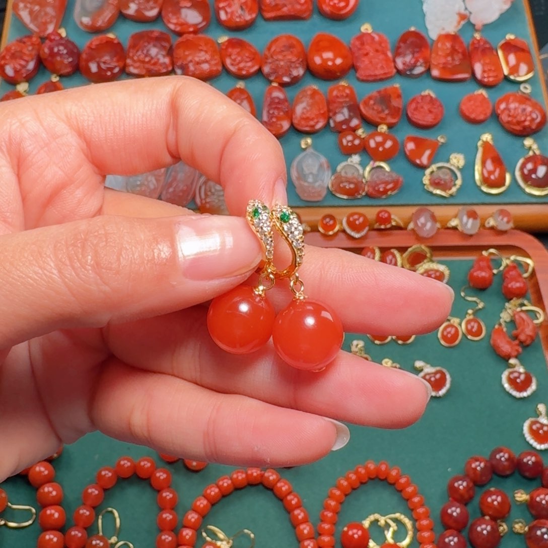 南红玛瑙南红12+银S925镶嵌