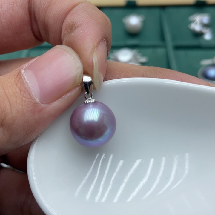 淡水珍珠吊坠(不含链)银S925镶嵌我****静