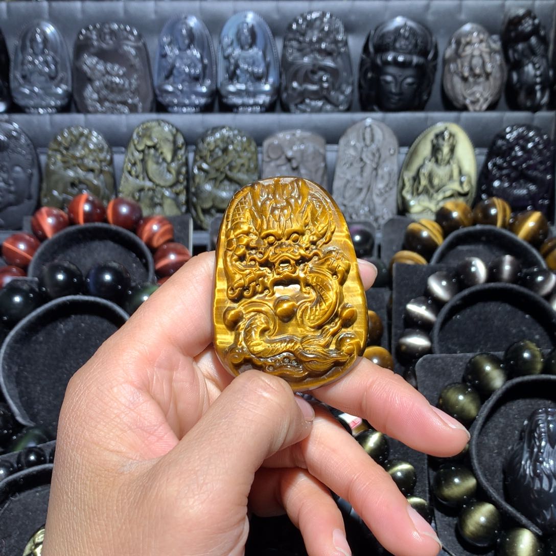 木变石（虎睛石）未镶嵌吊坠(赠链)L***州珠链