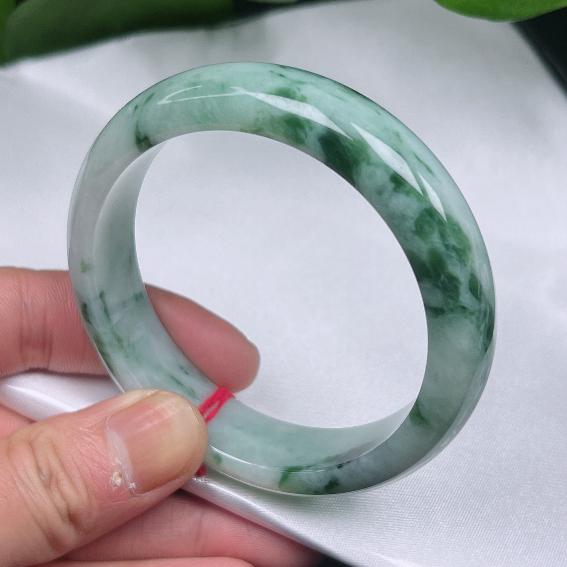 【可铱翡翠手镯】缅甸天然翡翠a货手镯，圈56.7（6807）