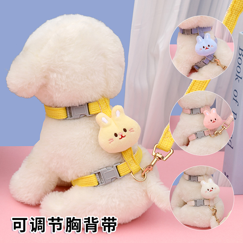宠物牵引绳防挣脱外出专用拴溜猫绳工字型网红可调节胸背溜狗用品