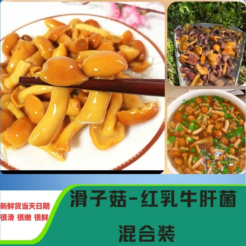 高山滑子菇-红乳牛肝菌【混合装】顺丰包邮